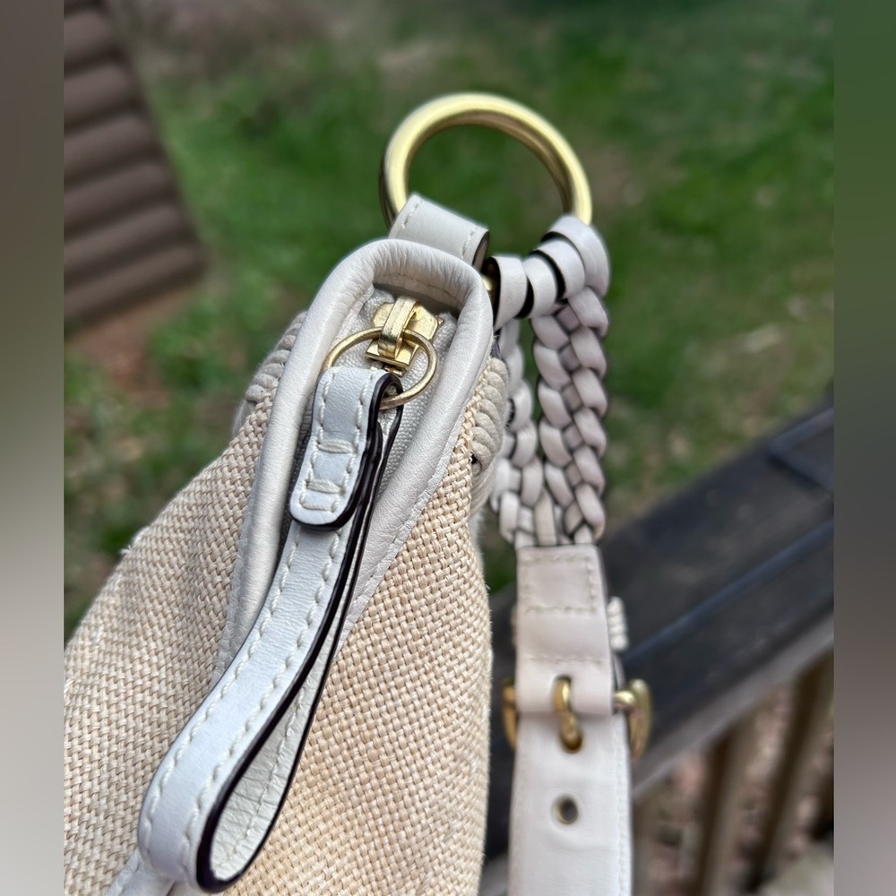 Coach 2005 Y2K Straw & Leather Hobo Bag | Woven Natural Shoulder Purse Iconic - Picture 12 of 17